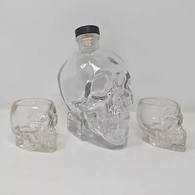 Crystal Head Vodka Empty 750ml Skull Bottle 2 Shot Glass Set In Box Dan Aykroyd • $39.99