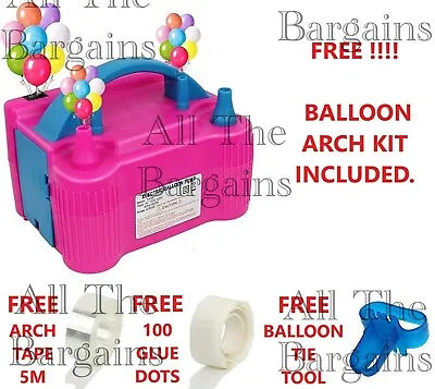 £17.98 • Buy Electric Balloon Inflator Pump 2 Nozzle High Power Air Blower Portable UK Plugs