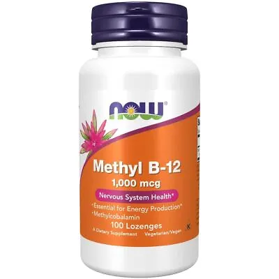 NOW Foods Methyl B-12 (Methylcobalamin) 1000 Mcg 100 Lozenges • £15.08