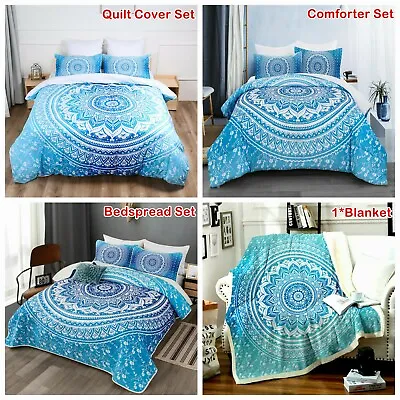 $30.99 • Buy Mandala Quilt Doona Duvet Cover Set Comforter Blanket All Size Bed Pillow Cases
