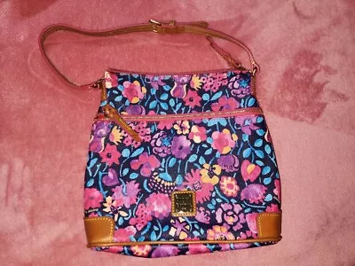 Dooney & Bourke Marabelle Blue And Pink Floral Crossbody Bag Purse • $80