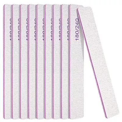 Rectangle Nail File 180/240 Grit 10PCS Doubled Sides 10pcs 180/240 Purple  • $11.22