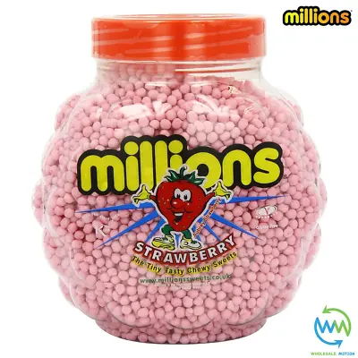 STRAWBERRY MILLIONS Sweets CHEWY Candy TINY Wedding Favours PICK N MIX Vegan • £0.99