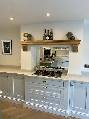 Over Range Oak Shelf With Corbels Fireplace Solid Oak Beam Lintel Aga Shelf • £555