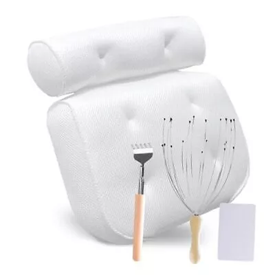 Bath Pillow For Tub For Neck Head & Back Support - Includes Head Massager  • $51.37