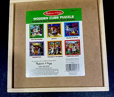 Melissa & Doug Wooden Cube Puzzle “Create 6 New Testament Bible Scenes China • $10.99