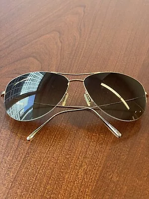 OLIVER PEOPLES  Strummer Sunglasses Gold Frame Olive Gradient Lenses • $135