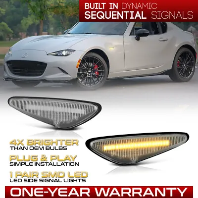 16+ Mazda MX5 Miata/09-11 RX8 Sequential Amber LED Side Marker Lights Lamps Pair • $14.99