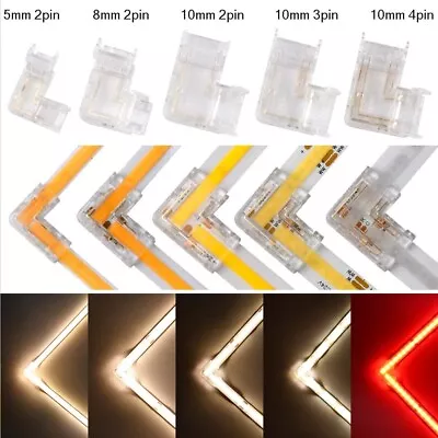 £4.67 • Buy 2/3/4Pin Angle Corner Connector For COB FOB LED Strip Light RGB CCT Single Color