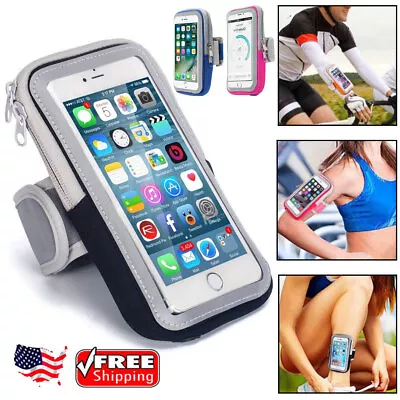 Sports Arm Band Phone Holder Gym Running Jogging Exercise Armband Pouch Key Bag • $5.65