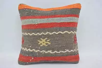 Turkish Kilim Pillow Vintage Kilim Pillow 12 X12  Red Cushion Cover • $7.85