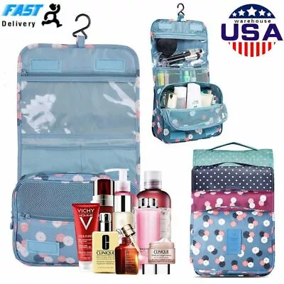 Women Travel Cosmetic Makeup Bag Toiletry Hanging Organizer Storage Case Pouch • $8.27