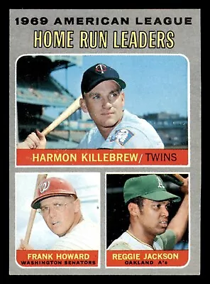 1970 Topps Baseball #66 A.L. HR Leaders Killebrew Jackson EX/MT *d5 • $14