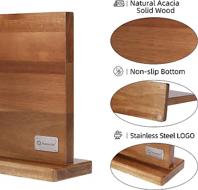 Wood Magnetic Knife Storage Cutlery Holder Stand Rack Block Kitchen Bar NEW • $140.23