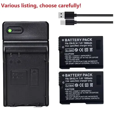 Battery Or Charger For Nikon EN-EL14a D3100 D3200 D3300 D3400 D5100 D5200 D5300 • $10.22