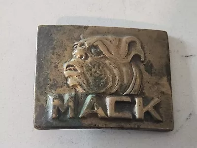 Mack Truck Bull Dog Solid Brass Belt Buckle Trucker Semi Truck Trucking Vintage  • $25