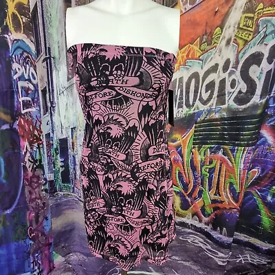 Ed Hardy Womens Power Mesh Dbd Eagle Tube Dress Size Medium NWT (W56)  • $39.95