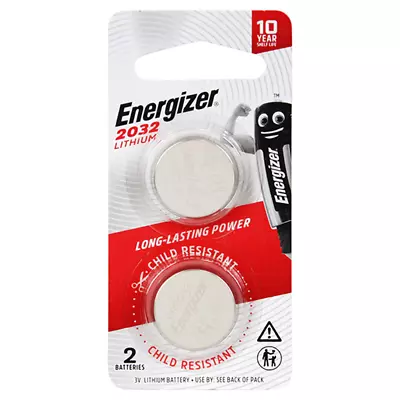 Energizer Lithium Battery 3V 235mAh CR2032 2Pcs • $16.46