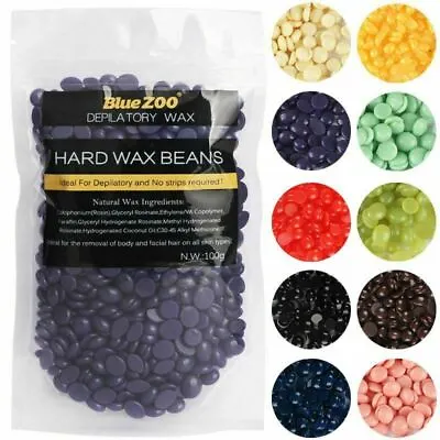 100g HARD HOT WAX BEANS Beads Waxing Hair Removal Kit Warm Pot Depilatory Film • £3.99