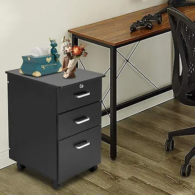 Filing Cabinet 3-Drawer Organizer File Vertical Office Storage W/ Lock Durable • $74.11