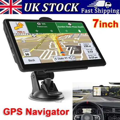 7''Car Truck Sat Nav FM GPS Navigation HD Touch Screen UK&EU Maps Free Lifetime • £40.49