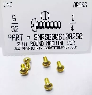 #6-32x1/4 Round Head Slotted Machine Screws Solid Brass (40) • $11.55