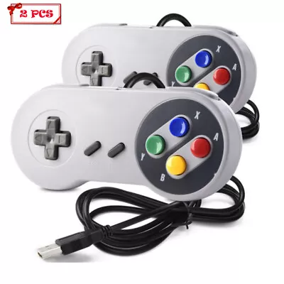 2Packs SNES USB Gamepad Remote Wired Controller For PC Windows Mac Raspberry Pi • $7.99