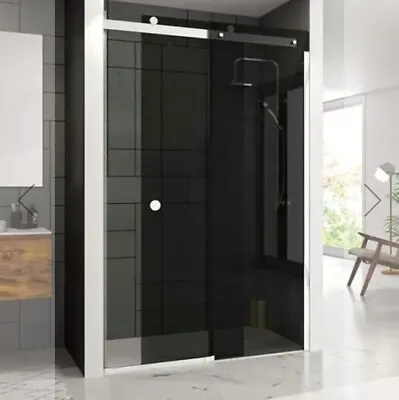 Merlyn Shower Enclosure Series 10 Sliding Doors In Black Glass & Tray 110 Cms W • £800