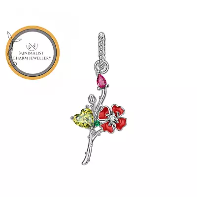 August Poppy Flowers Birthstone Charm August Charm Gift For Women • $27.99