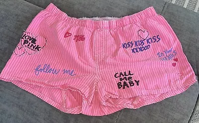 Victoria's Secret PINK Boxer Pajama Lounge Shorts I Only Sleep In Pink SZ S • $14.99