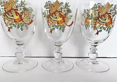 Mikasa Holiday Season Goblets Water Glass  14oz Christmas 7” Tall Set Of 3 • $30