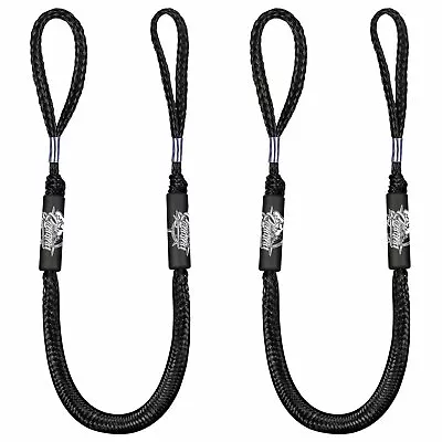 Seaman Marine Boat / Jet Ski PWC Bungee Docking Line Pair Black Kayak Canoe • $39.90