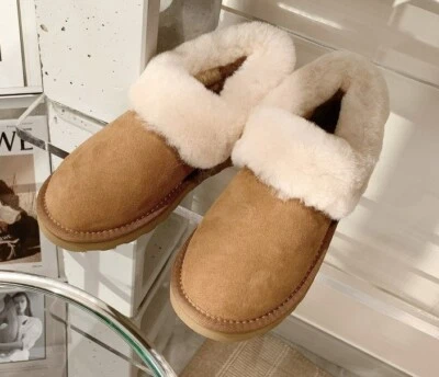 $59 • Buy UGG Ladies Women Slippers Slip On Fuffy Collar Ankle Australian Premium Wool