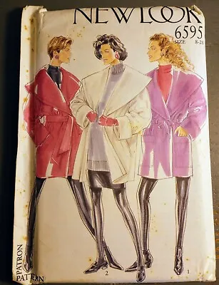 Vintage 80's New Look 6595 Sewing Pattern Coat 8 10 12 14 16 18 20 FF Winter • $8