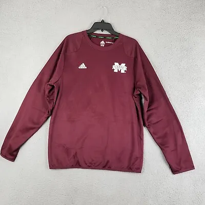 Mississippi State Bulldogs Adidas Sweatshirt Men M Adizero Maroon Team Issue • $20.92