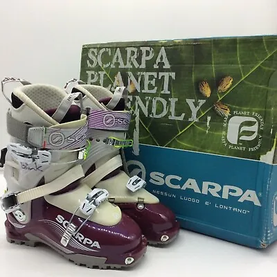 Scarpa Ladies Blink 2013 Plum Ski Boots Purple White Many Mondo Sizes Rrp £440 C • £123.02