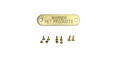 WARNER BRASS DOG TAG FOR DOG COLLAR With 3 SETS OF RIVETS * BRASS PET ID TAG • $9.95