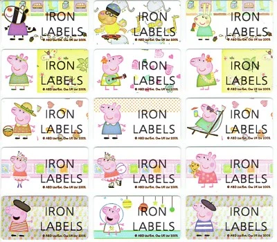 $5.99 • Buy Medium Peppa Pig Personalised IRON On Clothing Name Labels, 30x13mm, Waterproof