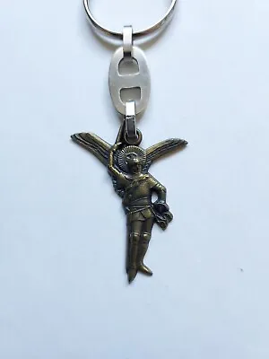 Vintage St Michael Keyring Archangel Battle Protection Sword Protector  France • $11.50
