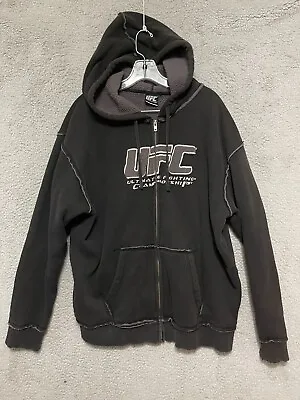 Vintage UFC Ultimate Fighting Championship Mens Medium Black Zip Hoodie Jacket • $39.99