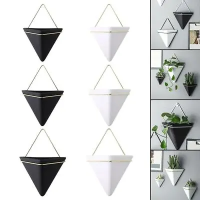 Ceramic Wall Planter Indoor Outdoor Wall Mounted Flower Pot Decoration Herbs • £16.52