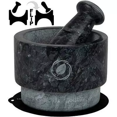 Mortar And Pestle Set Marble - 5.6 Inch 2.2 Cup - Unique Double Sided - Pestle • $35.19