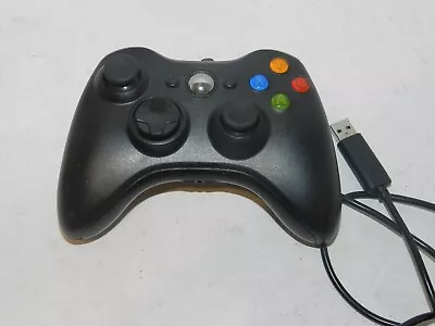 Black Microsoft XBOX 360 PC Wired Controller USB Cord Tested • $16.64