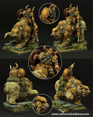 Scibor Dwarf Warrior On War Bear #1 Warhammer Fantasy Dwarves Alt Resin 28mm THG • $49.99