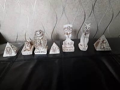 7 X EGYPTIAN Ornaments Statues Collectables Bought From Cairo Unwanted Gift RARE • £59.99