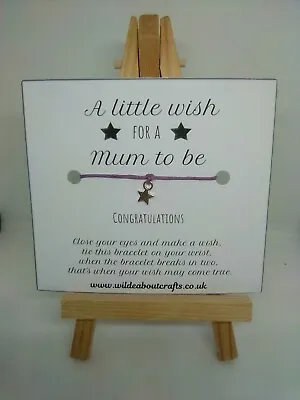 Mum To Be Wish Bracelet. Personalised. Pregnancy Gift. Keepsake. Pregnant. • £2.50