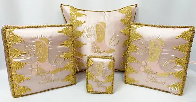 $215.95 • Buy NEW 4PC Custom Quinceanera Set Kneeling Pillow Guestbook Photo Album Bible