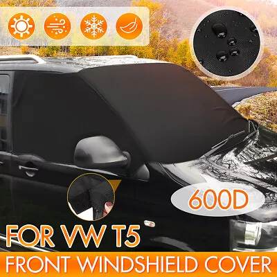 Front Screen Cover Windscreen Fits For VW T5 Window Curtain Wrap Black Campervan • $77.03