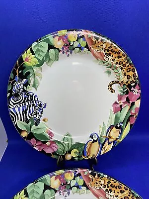 Vitromaster Rain Forest Dinner Plate Genuine Stoneware Sue Zipkin 1993 Zebra • $18