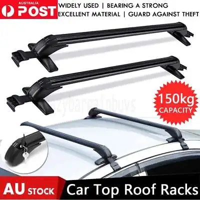 Universal Car Top Roof Racks Holder Carrier Pair Cross Bar Aluminium Alloy Lock • $54.90
